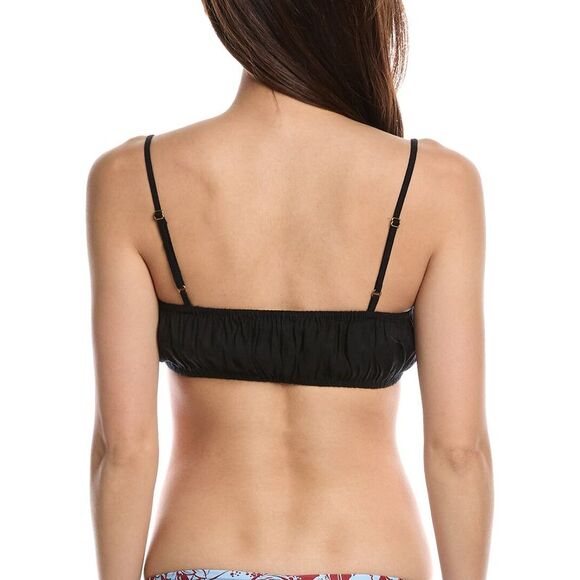 Weworewhat Womens  Ruched Linen-Blend Bra Top - Picture 2 of 3